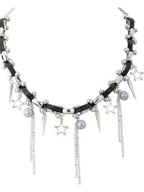 Punk Choker Necklace for Women layered Pendant Necklaces Y2K Grunge Necklaces